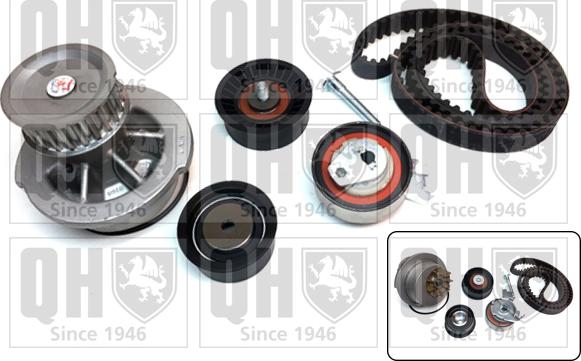 Quinton Hazell QBPK2730 - Водяной насос + комплект зубчатого ремня ГРМ autospares.lv