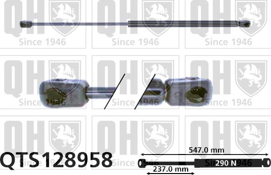 Quinton Hazell QTS128958 - Газовая пружина, упор autospares.lv