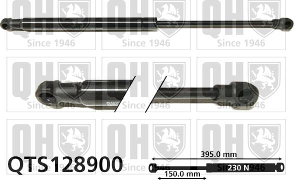 Quinton Hazell QTS128900 - Газовая пружина, капот autospares.lv