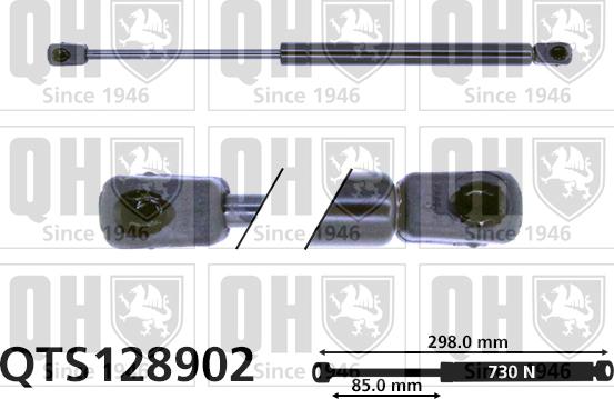 Quinton Hazell QTS128902 - Газовая пружина, упор autospares.lv