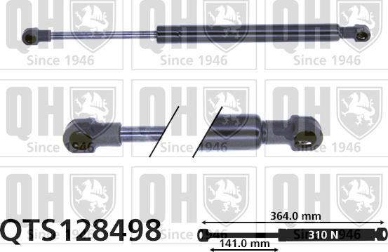 Quinton Hazell QTS128498 - Газовая пружина, упор autospares.lv