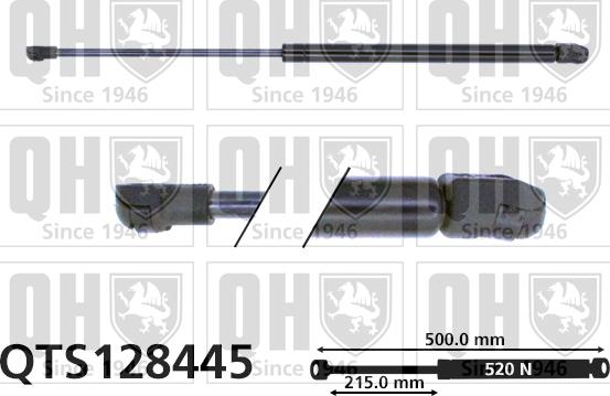 Quinton Hazell QTS128445 - Газовая пружина, упор autospares.lv