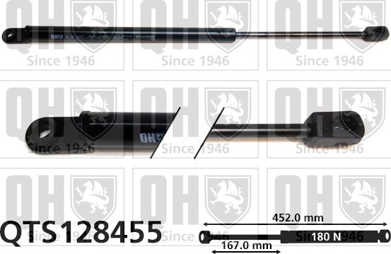 Quinton Hazell QTS128455 - Газовая пружина, упор autospares.lv