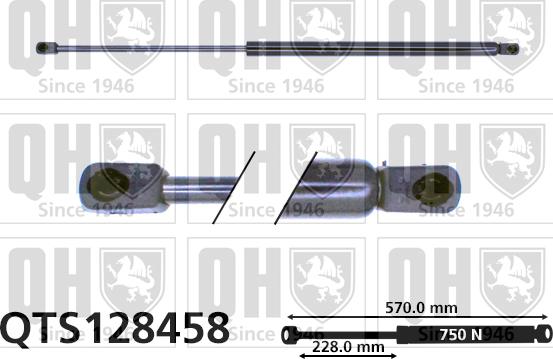 Quinton Hazell QTS128458 - Газовая пружина, упор autospares.lv