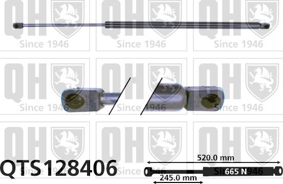 Quinton Hazell QTS128406 - Газовая пружина, упор autospares.lv