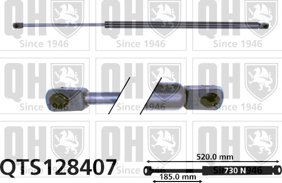 Quinton Hazell QTS128407 - Газовая пружина, упор autospares.lv