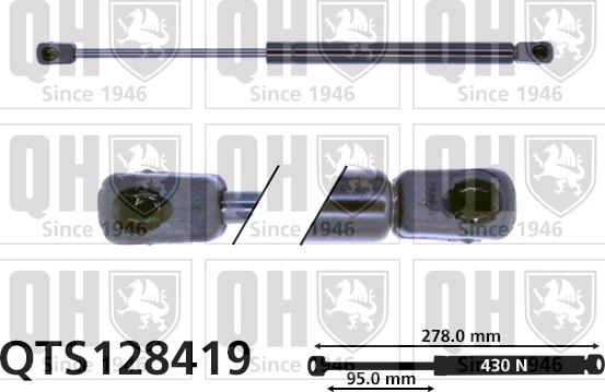 Quinton Hazell QTS128419 - Газовая пружина, упор autospares.lv