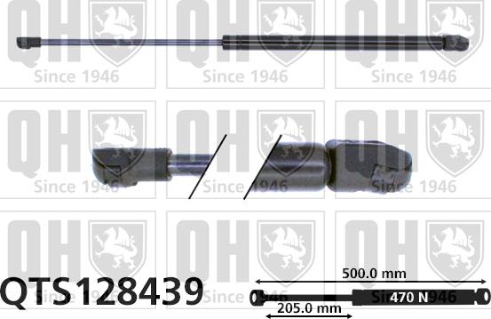 Quinton Hazell QTS128439 - Газовая пружина, упор autospares.lv