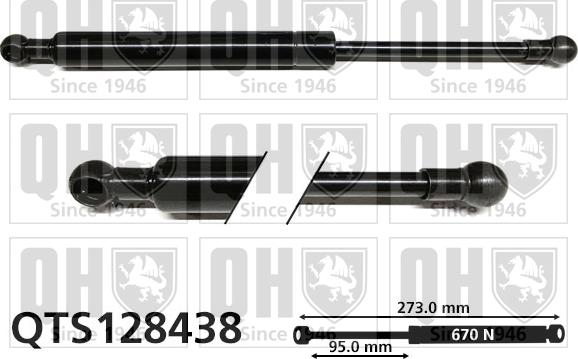 Quinton Hazell QTS128438 - Газовая пружина, упор autospares.lv