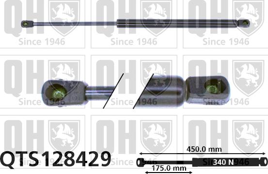 Quinton Hazell QTS128429 - Газовая пружина, упор autospares.lv