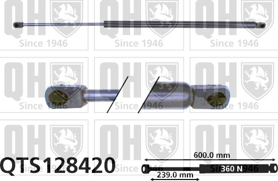 Quinton Hazell QTS128420 - Газовая пружина, упор autospares.lv