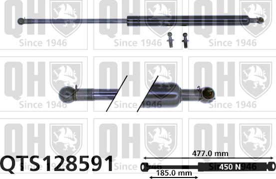 Quinton Hazell QTS128591 - Газовая пружина, упор autospares.lv