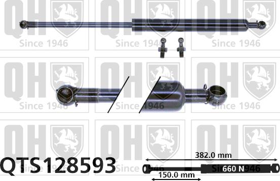 Quinton Hazell QTS128593 - Газовая пружина, упор autospares.lv