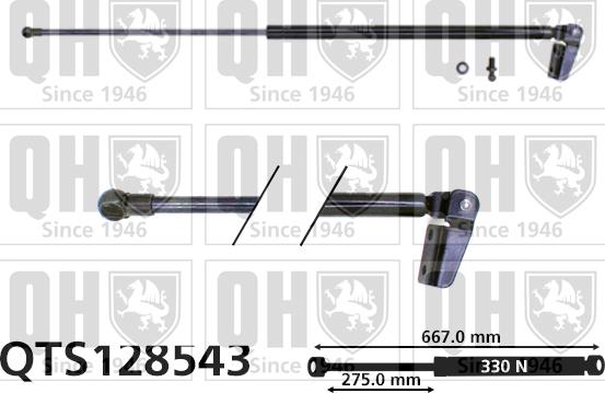 Quinton Hazell QTS128543 - Газовая пружина, упор autospares.lv