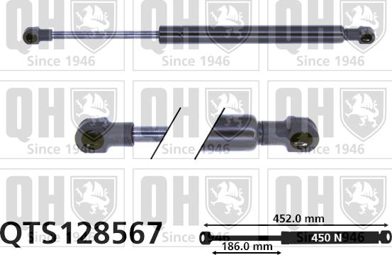 Quinton Hazell QTS128567 - Газовая пружина, упор autospares.lv