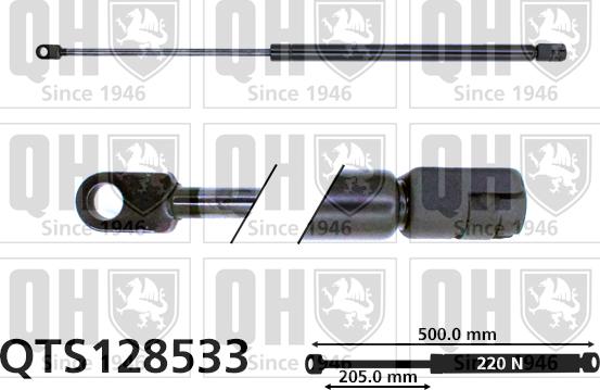 Quinton Hazell QTS128533 - Газовая пружина, упор autospares.lv