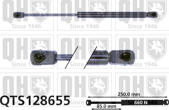 Quinton Hazell QTS128655 - Газовая пружина, капот autospares.lv