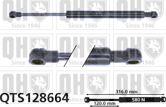 Quinton Hazell QTS128664 - Газовая пружина, капот autospares.lv