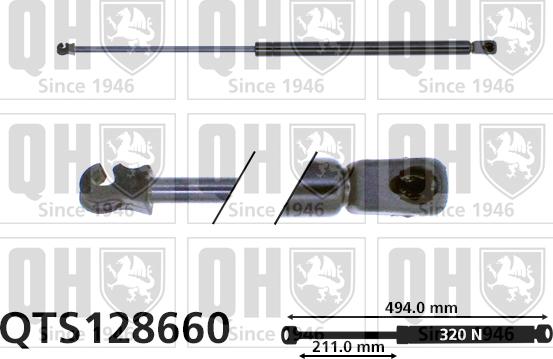 Quinton Hazell QTS128660 - Газовая пружина, упор autospares.lv