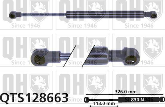 Quinton Hazell QTS128663 - Газовая пружина, капот autospares.lv