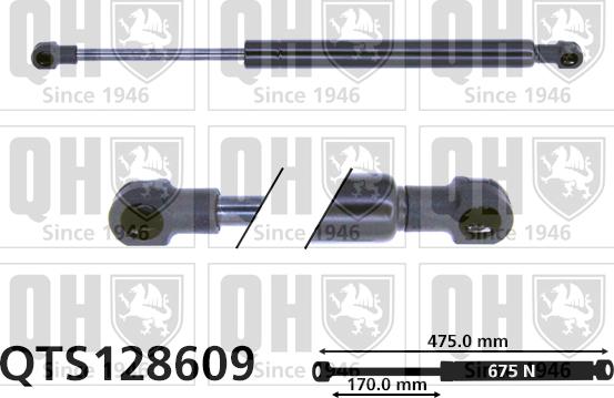 Quinton Hazell QTS128609 - Газовая пружина, упор autospares.lv