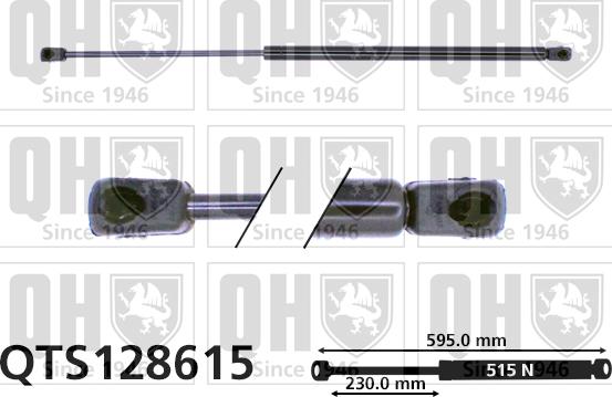 Quinton Hazell QTS128615 - Газовая пружина, упор autospares.lv