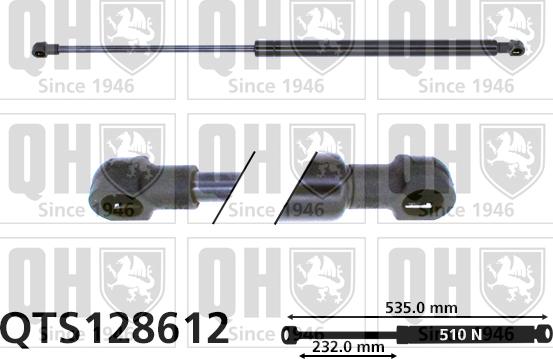 Quinton Hazell QTS128612 - Газовая пружина, упор autospares.lv