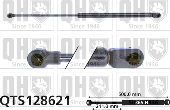 Quinton Hazell QTS128621 - Газовая пружина, капот autospares.lv