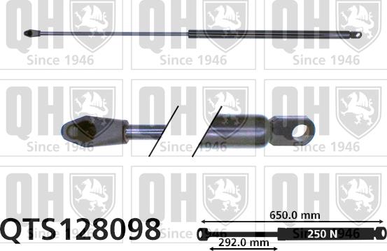 Quinton Hazell QTS128098 - Газовая пружина, упор autospares.lv