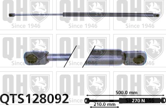 Quinton Hazell QTS128092 - Газовая пружина, упор autospares.lv