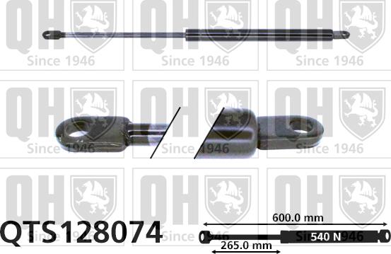 Quinton Hazell QTS128074 - Газовая пружина, упор autospares.lv