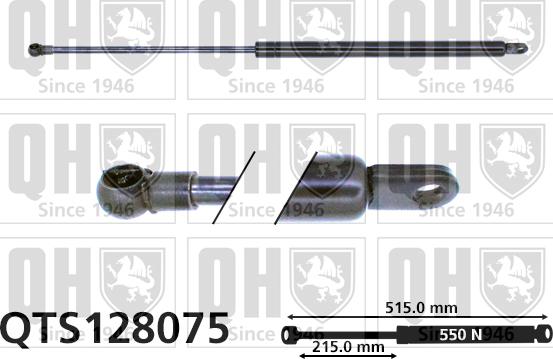 Quinton Hazell QTS128075 - Газовая пружина, упор autospares.lv