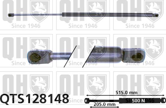 Quinton Hazell QTS128148 - Газовая пружина, упор autospares.lv