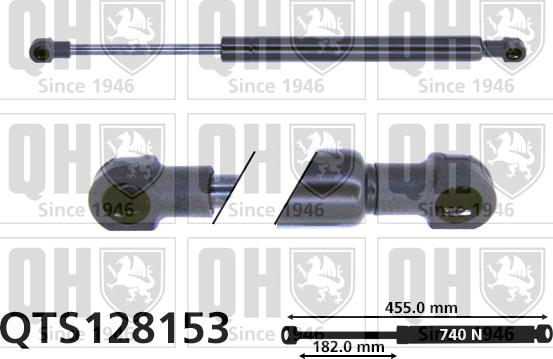 Quinton Hazell QTS128153 - Газовая пружина, упор autospares.lv