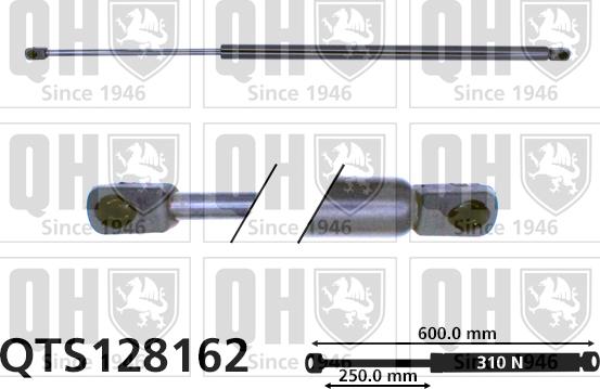 Quinton Hazell QTS128162 - Газовая пружина, упор autospares.lv