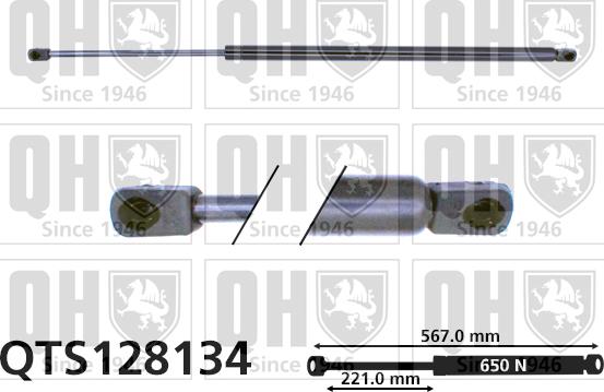 Quinton Hazell QTS128134 - Газовая пружина, упор autospares.lv