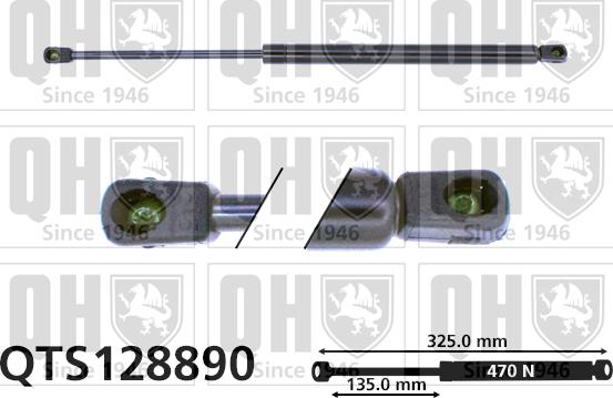 Quinton Hazell QTS128890 - Газовая пружина, упор autospares.lv