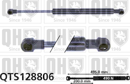 Quinton Hazell QTS128806 - Газовая пружина, упор autospares.lv