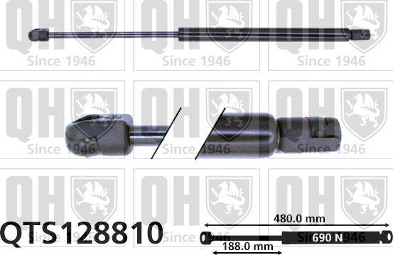 Quinton Hazell QTS128810 - Газовая пружина, упор autospares.lv