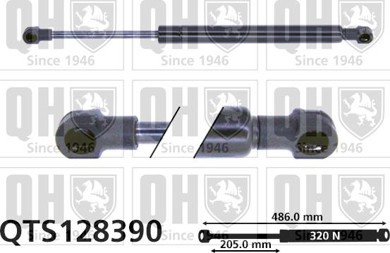 Quinton Hazell QTS128390 - Газовая пружина, упор autospares.lv