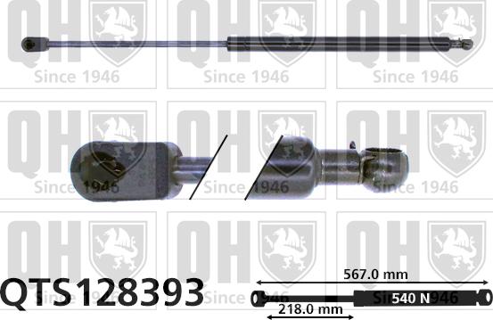 Quinton Hazell QTS128393 - Газовая пружина, упор autospares.lv