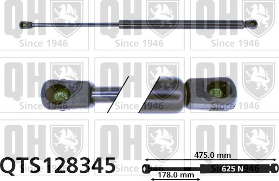 Quinton Hazell QTS128345 - Газовая пружина, упор autospares.lv