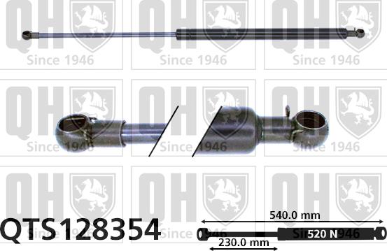 Quinton Hazell QTS128354 - Газовая пружина, упор autospares.lv