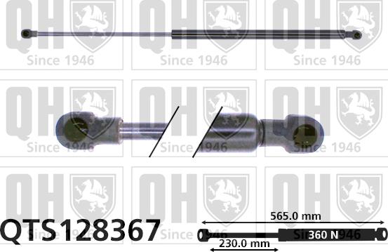 Quinton Hazell QTS128367 - Газовая пружина, упор autospares.lv