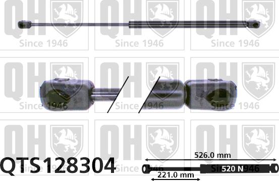 Quinton Hazell QTS128304 - Газовая пружина, упор autospares.lv