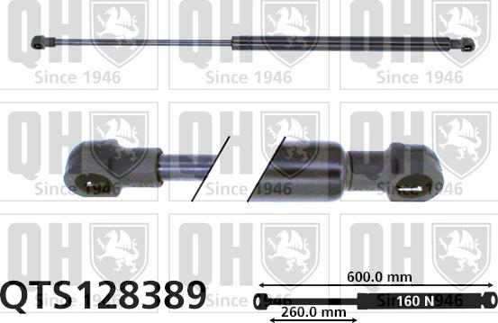 Quinton Hazell QTS128389 - Газовая пружина, упор autospares.lv