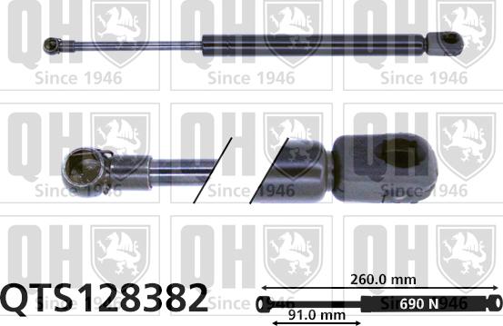 Quinton Hazell QTS128382 - Газовая пружина, упор autospares.lv