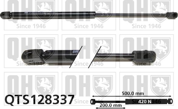 Quinton Hazell QTS128337 - Газовая пружина, упор autospares.lv