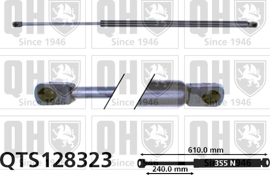 Quinton Hazell QTS128323 - Газовая пружина, упор autospares.lv