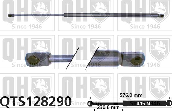 Quinton Hazell QTS128290 - Газовая пружина, упор autospares.lv